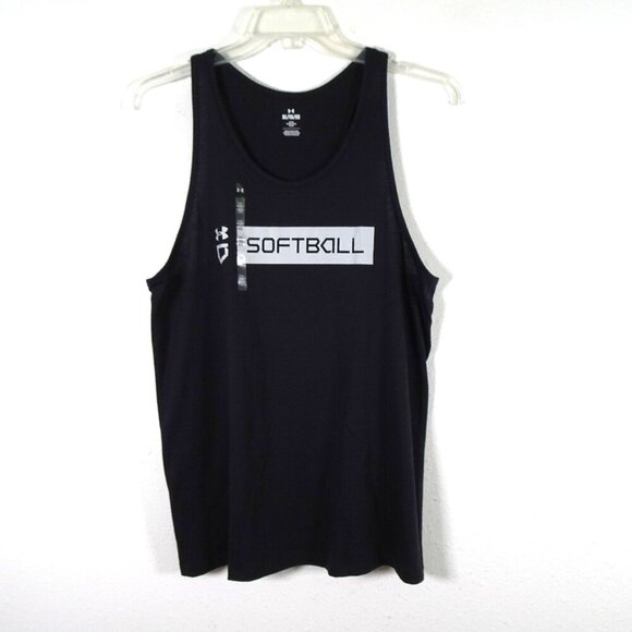 Under Armour Softball Tank Top Women's Size XL Black Loose Fit Logo Activewear - Picture 1 of 7
